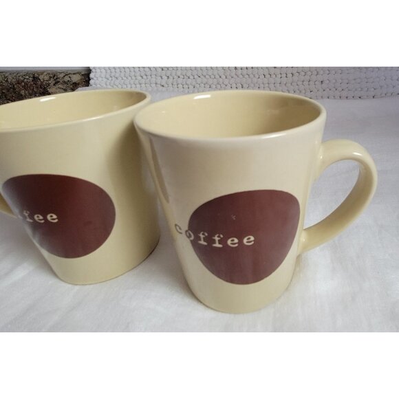 Shonfeld's Coffee Mugs Pair of 2 Lot Bundle Beige Brown Stoneware mug 12 oz ea. - Picture 2 of 8